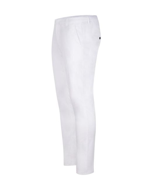 Dondup White Slim Tailored Pants for men