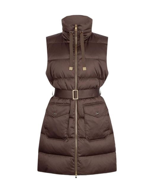 Liu Jo Brown Quilted Belted Vest