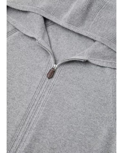Loro Piana Gray Knitted Hooded Jumper