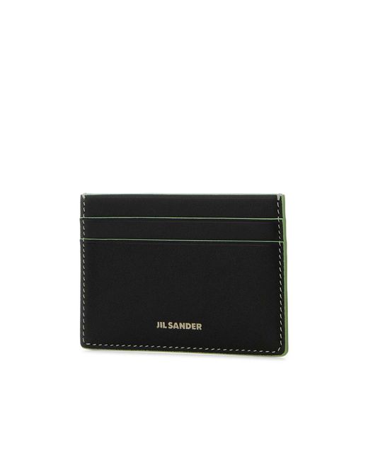 Jil Sander Black Logo-Printed Card Holder for men