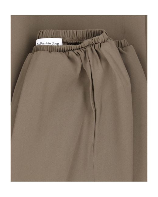 Frankie Shop Natural Elastic-Waist Skirt