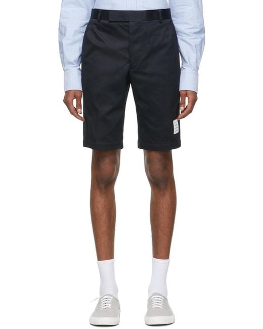 Thom Browne Blue Cotton Twill Unconstructed Chino Trouser for men