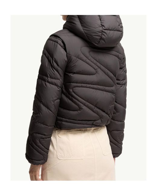 Moncler Black Leona 2-In-1 Hooded Short Down Jacket
