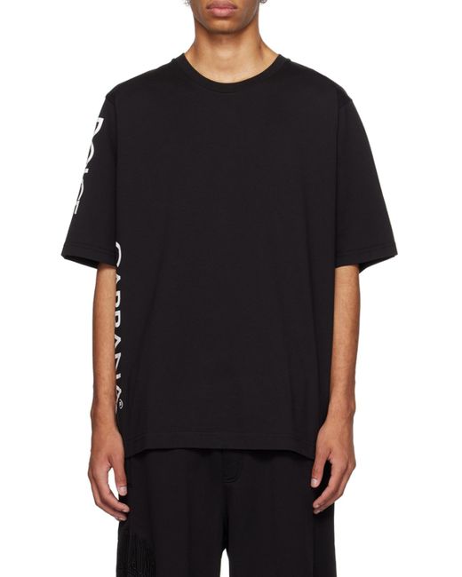 Dolce & Gabbana Black Logo Printed Crewneck T-Shirt for men