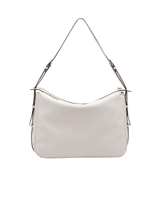 Liu Jo Gray Logo Zip Shoulder Bag