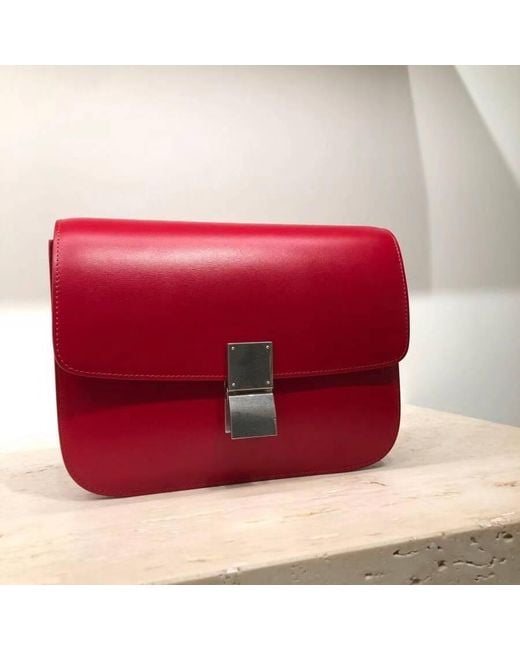 Céline Red Medium Classic Bag