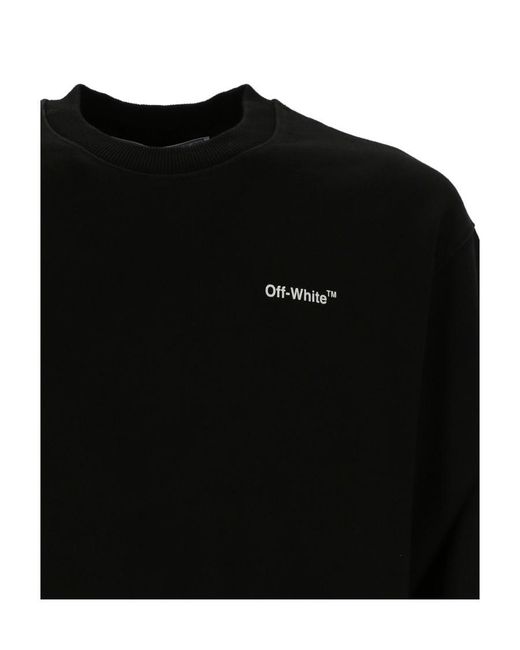 Off-White c/o Virgil Abloh Black Chain Arrow Logo Printed Crewneck Sweatshirt for men