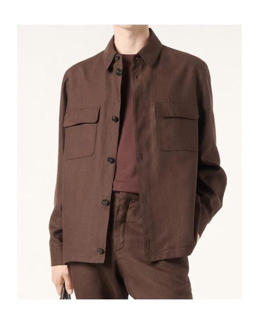 Loro Piana Brown Casual Shirt-Style Jacket for men