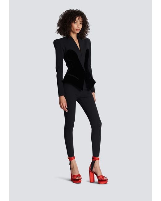 Balmain Black Velvet-Trim Blazer