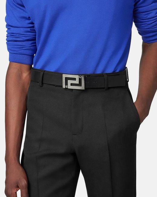 Versace White Logo-Engraved Reversible Belt for men