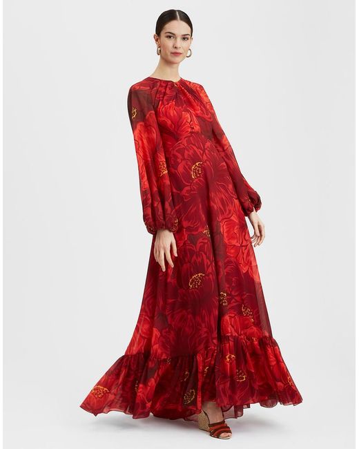 LaDoubleJ Red Eve Open-Back Maxi Dress