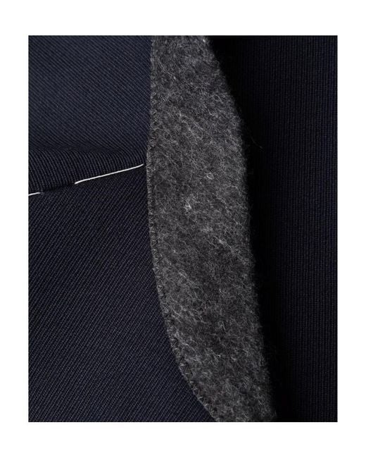 Maison Margiela Blue Collarless Single Breasted Coat for men
