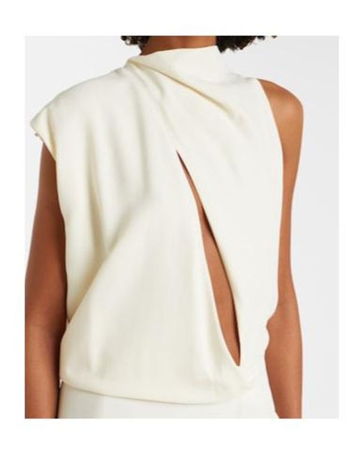Sportmax White Ebbri Draped Maxi Dress