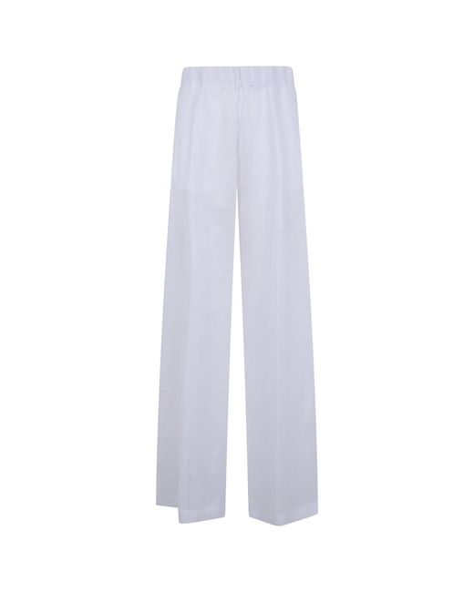 Semicouture White 'Johnny' Linen Trousers