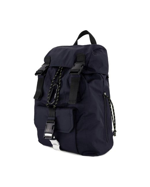 A.P.C. Blue Treck Buckled Drawstring Backpack for men
