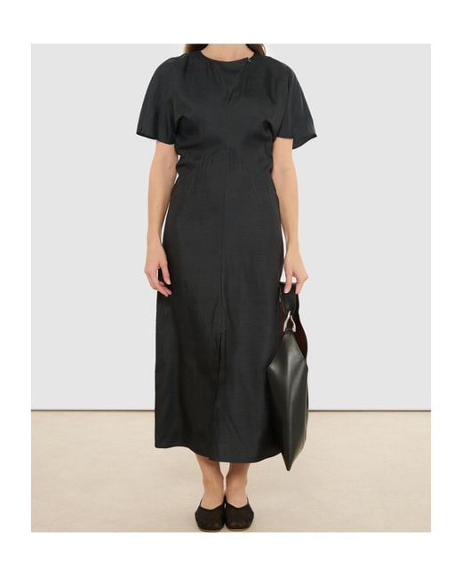 Soeur Black Ella V-Neck Short-Sleeve Midi Dress