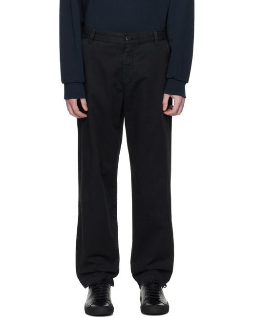 A.P.C. Black Button-Closure Straight-Leg Trousers for men