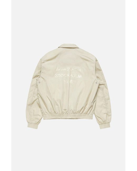 Acne Natural Logo-Print Zip-Up Jacket
