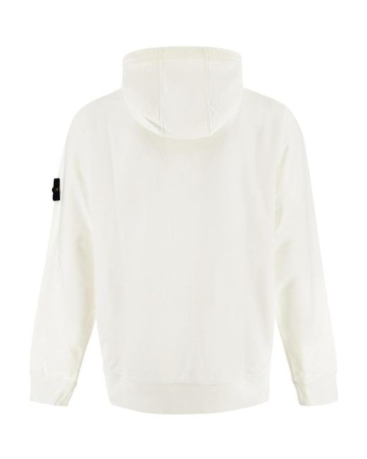 Stone Island White Long-Sleeved Sweater for men