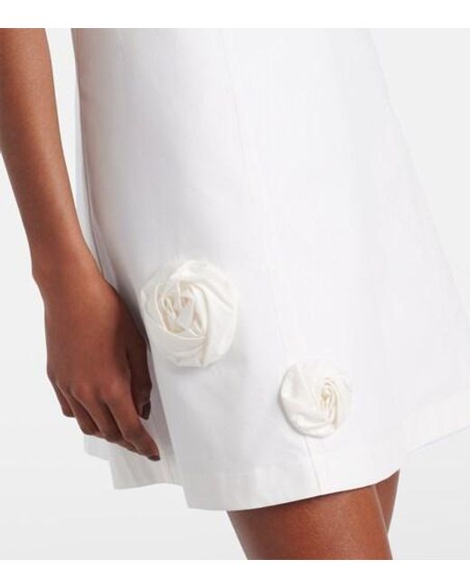 Area White Embellished Floral-Appliqué Minidress