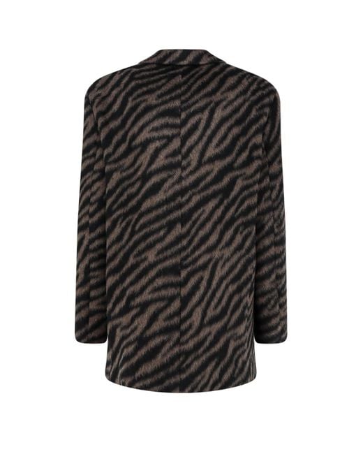 Alysi Black Zebrapattern Singlebreasted Blazer