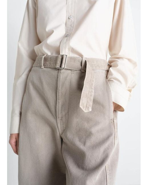 Lemaire White Twisted Belted Jeans for men
