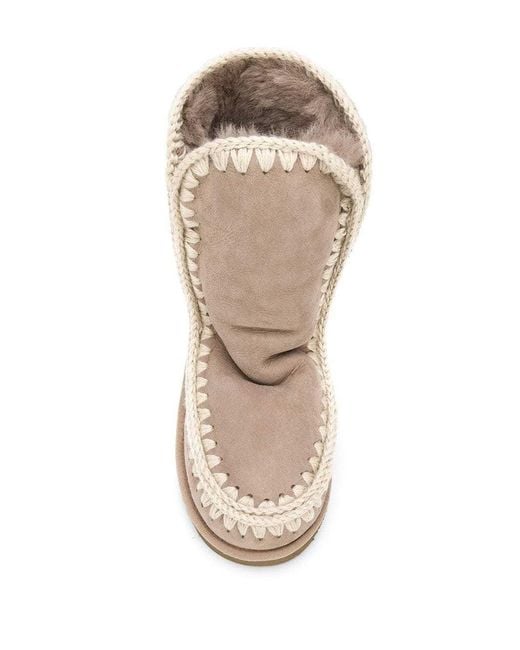 Mou Brown Shearling-Lined Suede Eskimo Boots