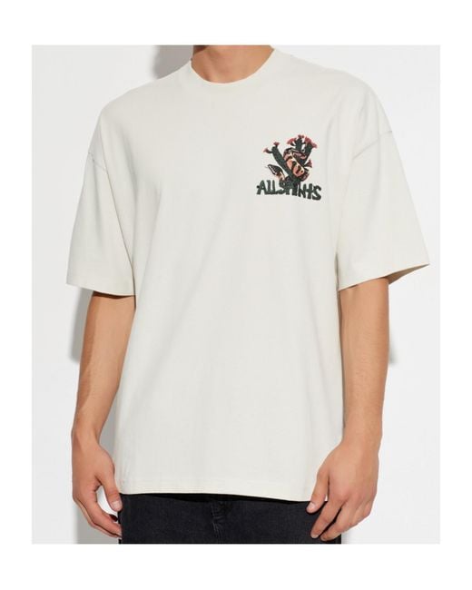 AllSaints White Crew Neck Short-Sleeved T-Shirt for men
