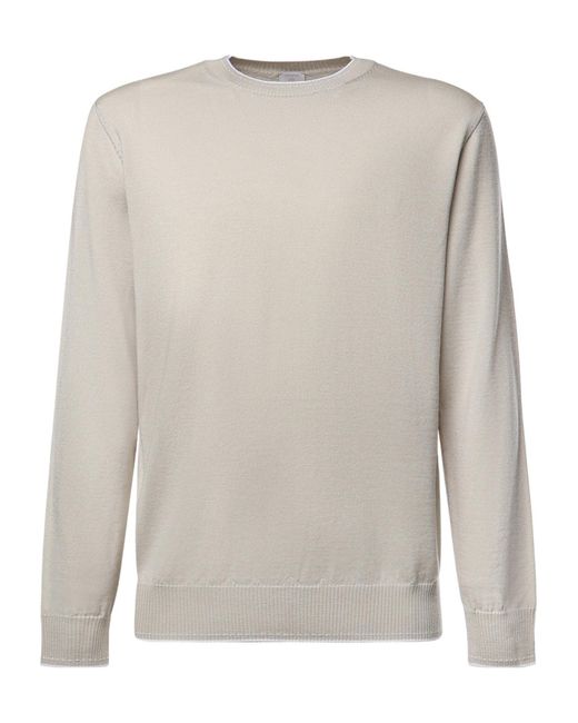 Eleventy Gray Rib-Trimmed Knit Top for men