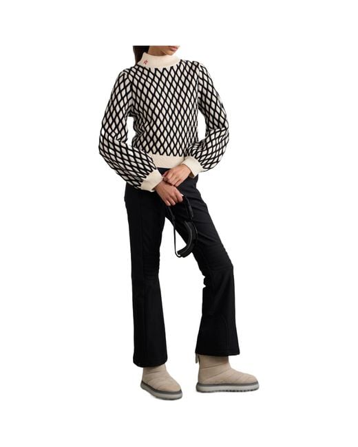 Perfect Moment Black Wool And Cashmere Blend Jacquard Sweater