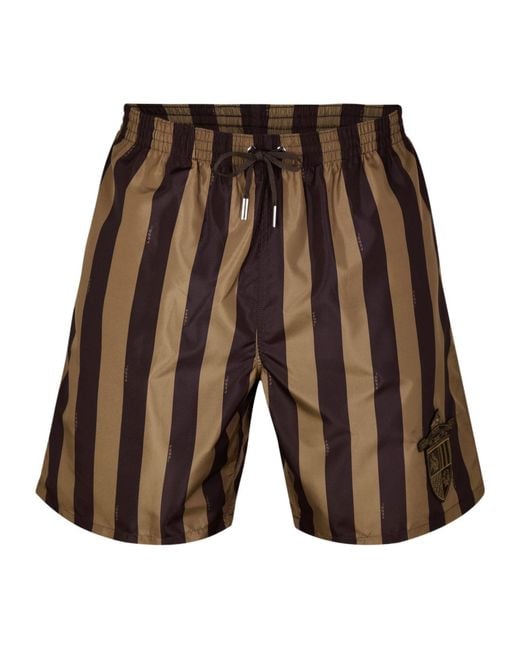 Fendi Gray Crest Swim Shorts for men