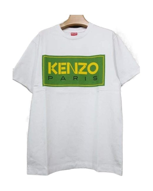 KENZO Gray Round-Necked Logo T-Shirt for men