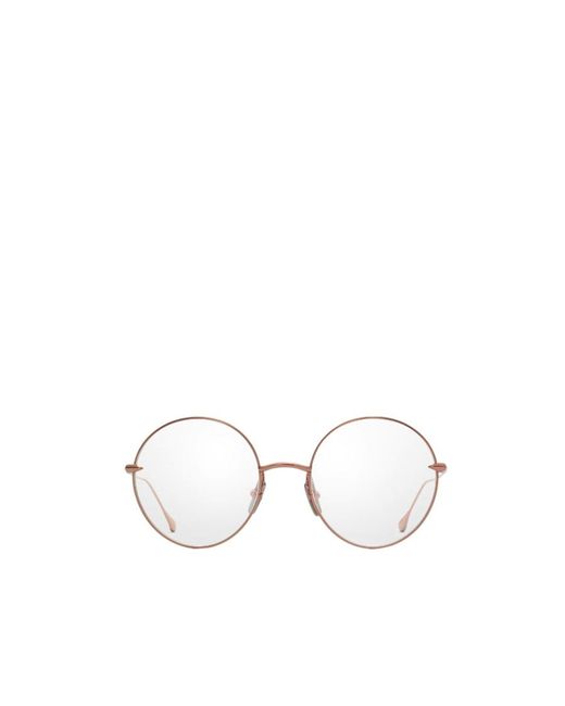 Dita Eyewear White Believer Round Frame Glasses for men