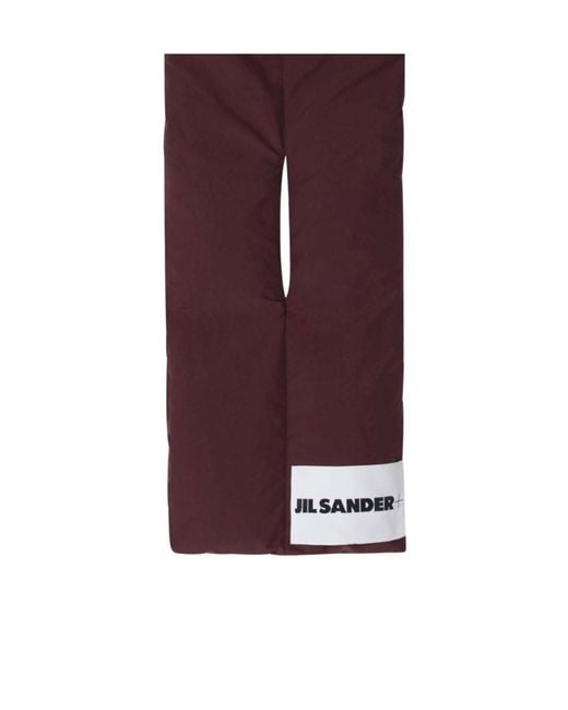 Jil Sander Purple Logo-Patch Padded Scarf for men