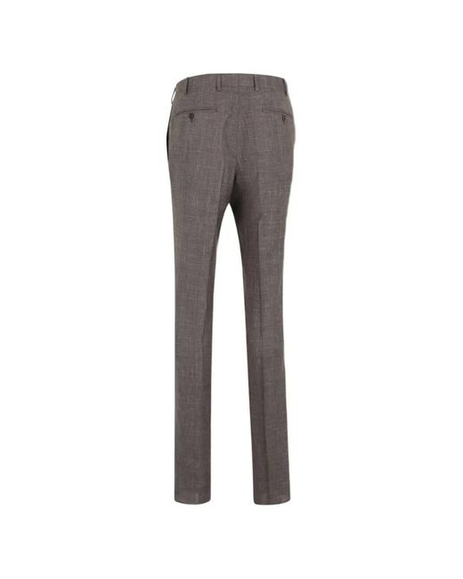 Canali Gray Checked Button Suit for men