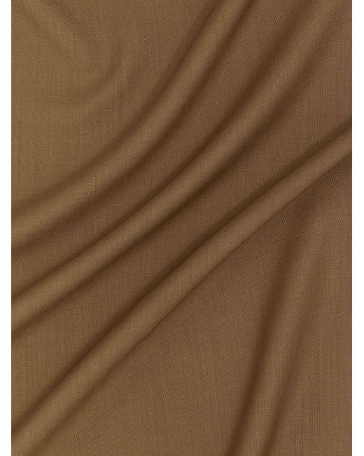 Totême  Brown Totême Logo Tag Frayed-Edge Scarf