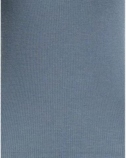Max Mara Blue Solid Wool Sleeveless Top