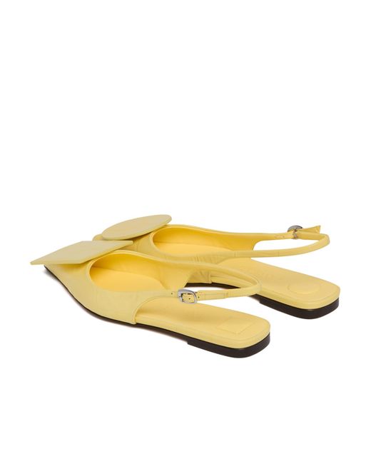 Jacquemus Yellow Duelo Slingback Flat Pumps
