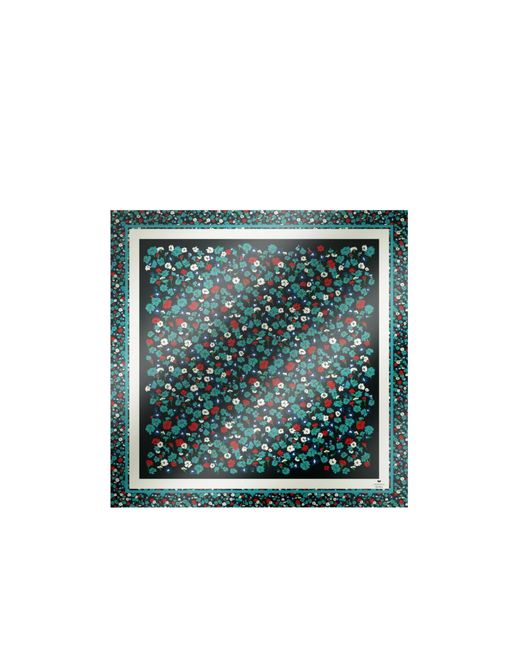Max Mara Green Printed Silk Twill Scarf