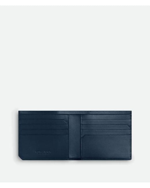 Bottega Veneta Blue Intrecciato Piccolo Bi-Fold Wallet for men