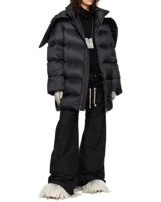 Moncler Black 'Cyclopic' Down Jacket With Removable Hood And Logo Patch