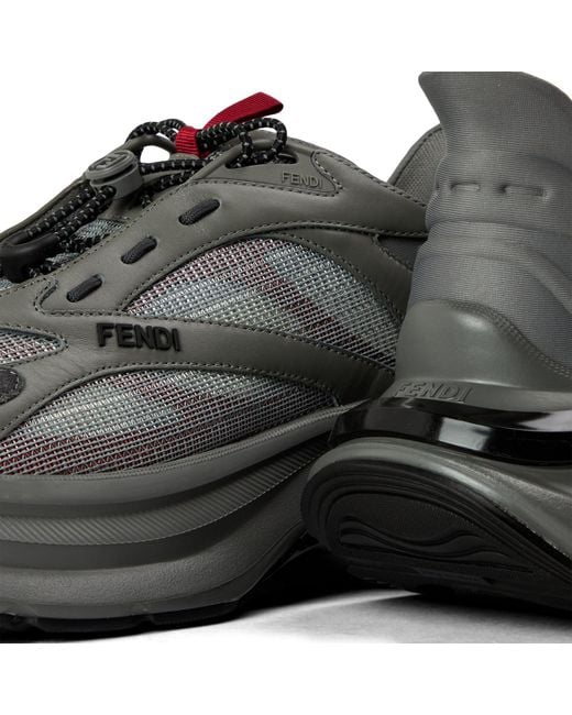 Fendi Gray Thick-Soled Sports Shoes for men