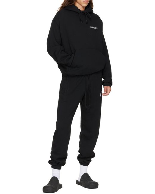 Marcelo Burlon Black Logo Loose Sweatpants for men