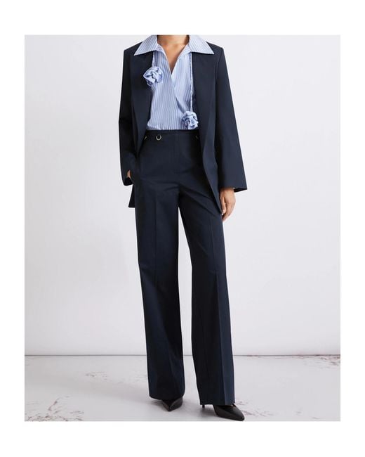 Marella Blue Pure Cotton Gabardine Blazer