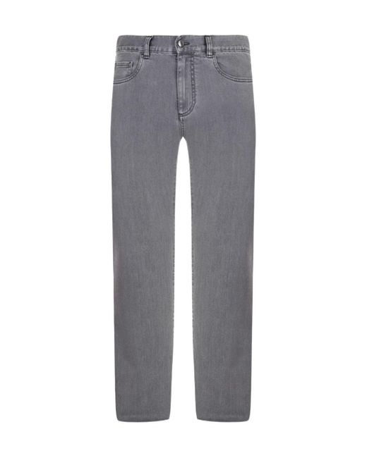 Canali Gray Jeans With Belt Loops for men