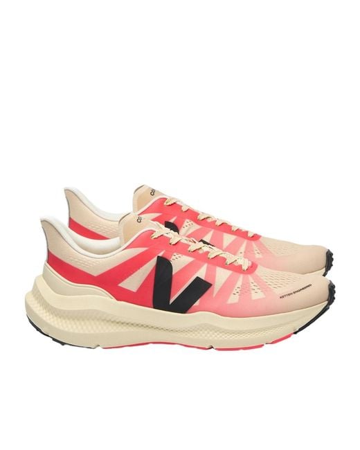 Veja Pink Round-Toe Low-Top Sneakers