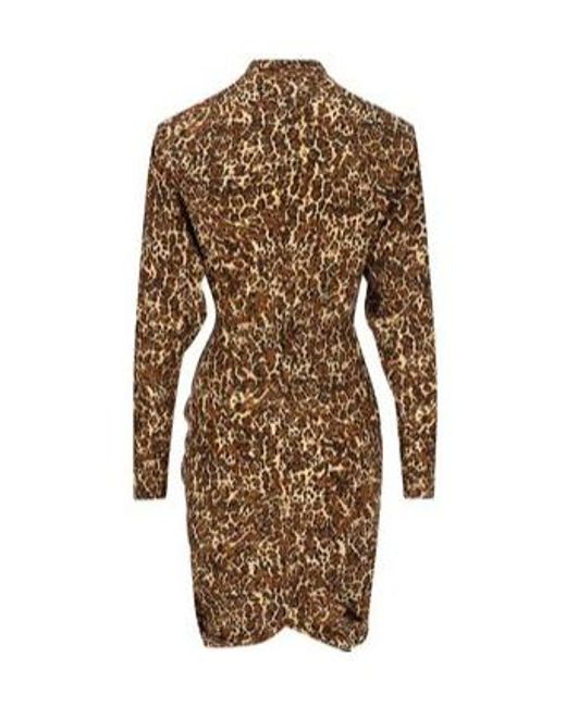 Isabel Marant Brown Patterned Long-Sleeved Dress