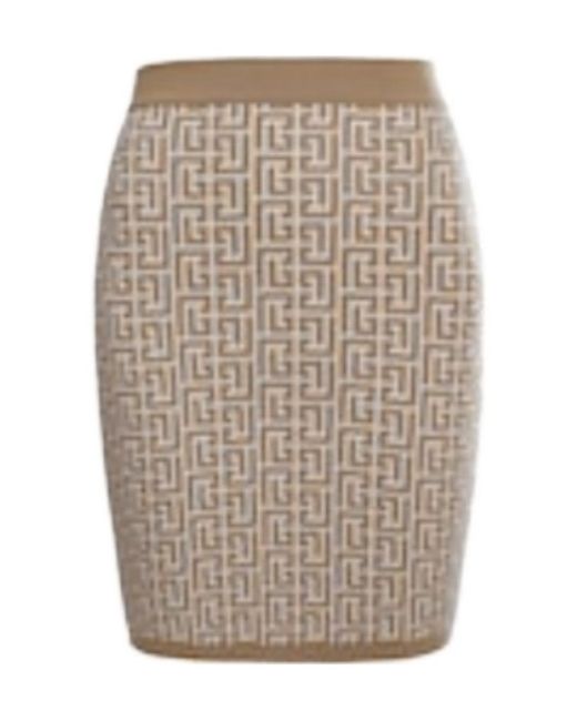 Balmain Natural Elasticated Waistband Mini Skirt