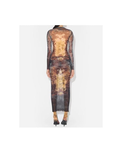 Jean Paul Gaultier White Printed Long Sleeve Dress