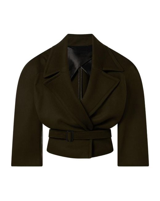 Stella McCartney Black Cropped Belted Trench Jacket